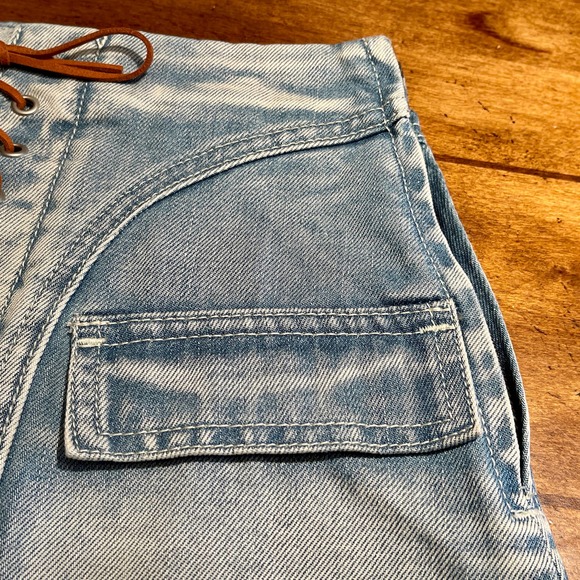 Some Days Lovin Denim Short Skirt Sz 24 Side Zip Light-Wash S924-210 - Picture 3 of 9